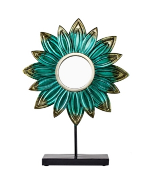 Crystal Art Gallery American Art Decor Flower Daisy Table Top Sculpture Decor In Turquoise