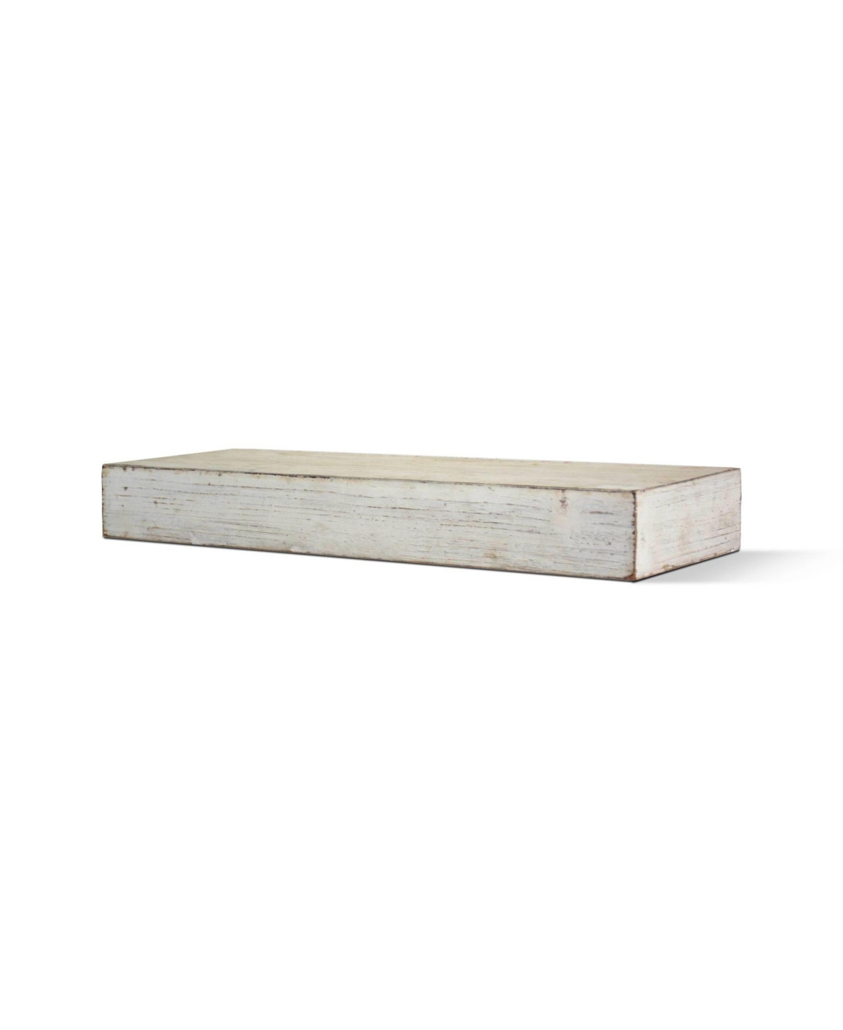 American Art Decor Wood Floating Wall Shelf - Small - White