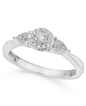 image of Diamond Halo Engagement Ring (1/6 ct. t.w.) in 10k White Gold