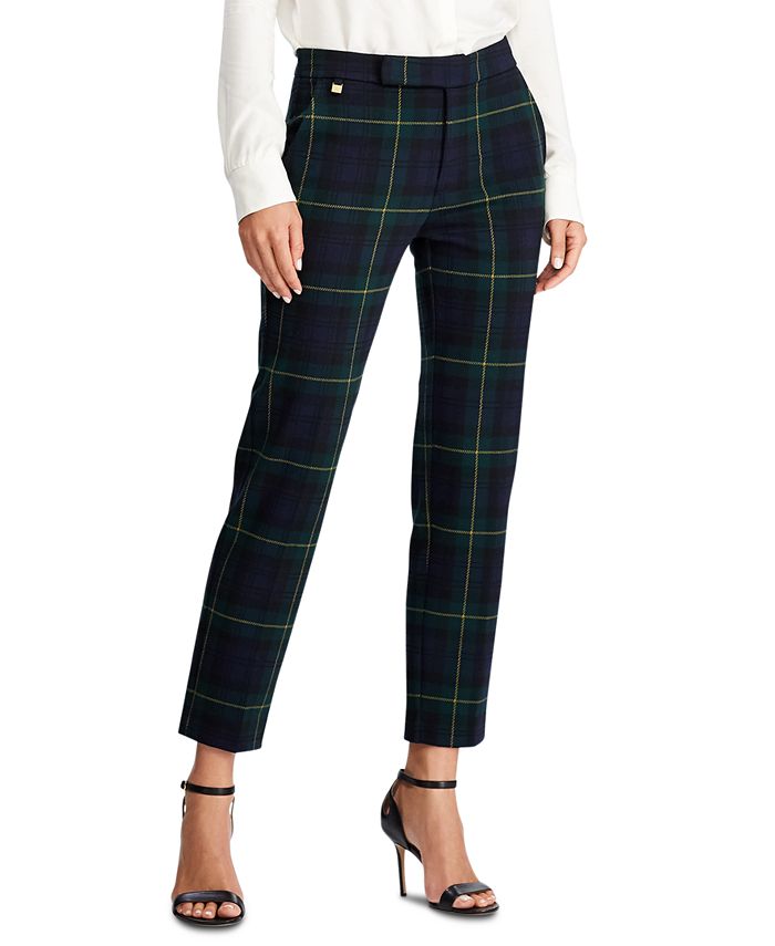 Lauren Ralph Lauren Petite Plaid Jacquard Pants - Macy's