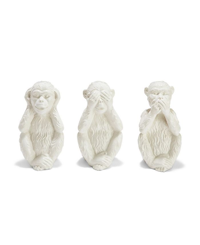 Two's Company - Set of 3 No Evil Monkeys  Ceramic