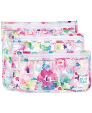 Bumkins 3-pack Clear-sided Travel Bag Set In Watercolors
