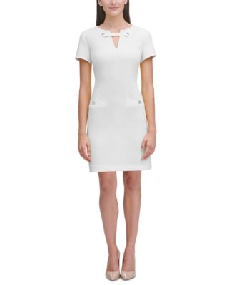 tommy hilfiger scuba crepe pocket dress