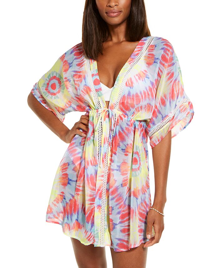 Miken Juniors' TieDyed Chiffon Kimono CoverUp, Created for Macy's