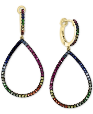 image of Effy Multi-Sapphire Drop Earrings (7/8 ct. t.w.) in 14k Rose Gold