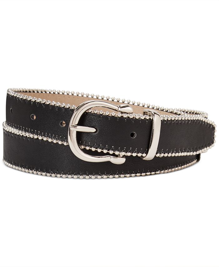 Steve Madden Smooth Belt With Ball-Chain Edge - Macy's