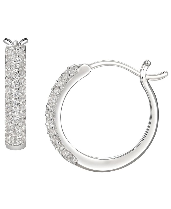 Macy's 1/2 ct. t.w. Round Shape Diamond Hoop Earring in Sterling Silver