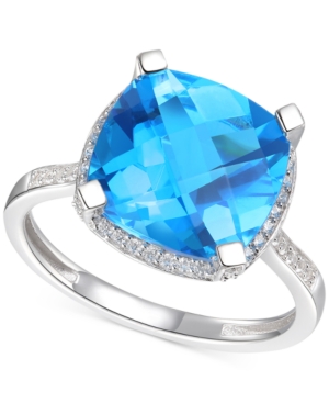 image of Blue Topaz (6-1/3 ct. t.w.) & Diamond (1/4 ct. t.w.) Statement Ring in 14k Yellow Gold (Also in Amethyst & Citrine)