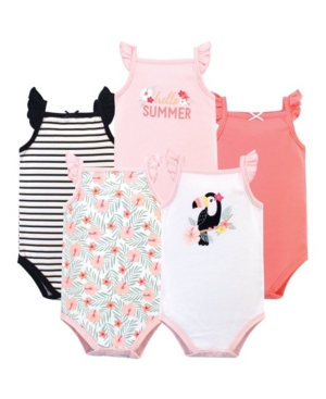 Hudson Baby Girl Sleeveless Bodysuits Pack of 5