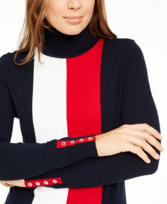 Tommy Hilfiger Vertical-Stripe Turtleneck Sweater