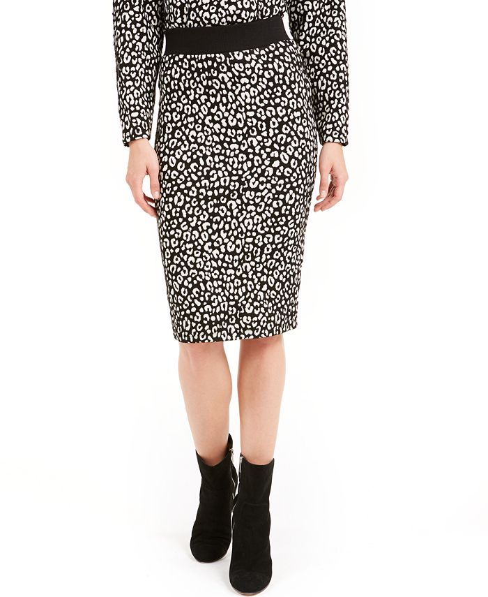 Animal print knit skirt Clearance
