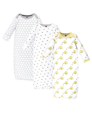 Hudson Baby Baby Girl Cotton Gowns 3-Pack