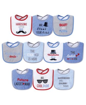 Boys Soft Cotton Terry Bibs with Inner Fiber Padding