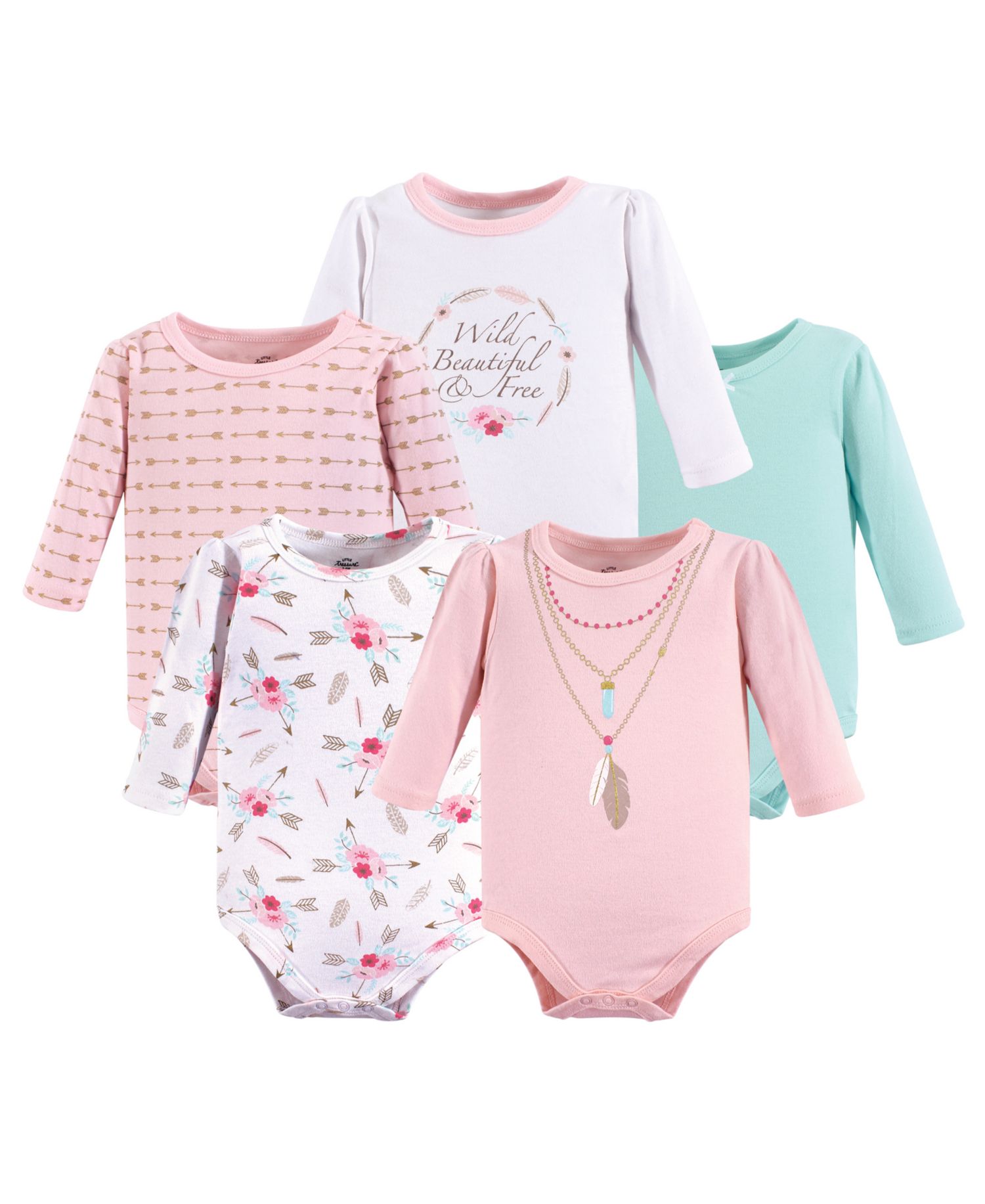 Treasure 5Pk Long Sleeve Bodysuits