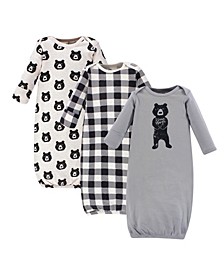 Baby Girl Cotton Gowns, 3-Pack