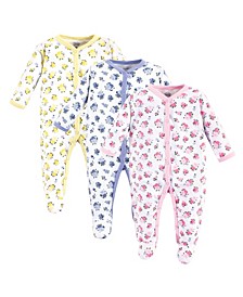 Baby Girl Cotton Sleep and Play, 3-Pack