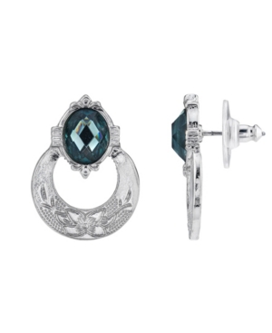 image of 2028 Silver-Tone Front Facing Hoop Earrings