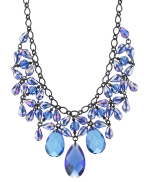 image of 2028 Black-Tone Bib Necklace