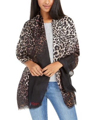 calvin klein leopard scarf