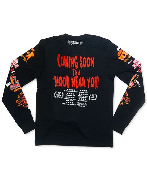 Born Fly Men S Slim Fit Coming Soon Long Sleeve T Shirt