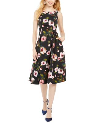 Adrianna Papell Floral A-Line Dress - Macy's