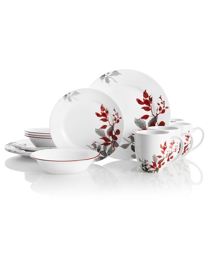 Corelle Kyoto Leaves Round 16Pc. Set, Service for 4 Macy's