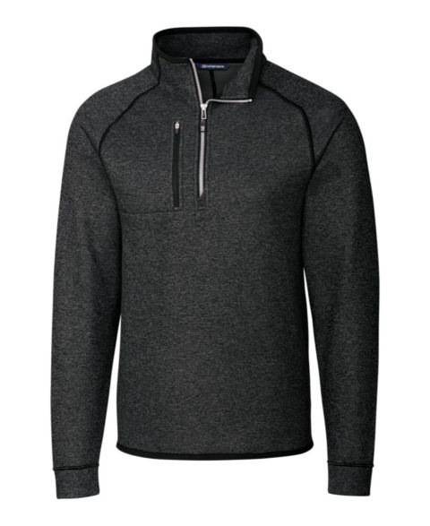 Мужская куртка Cutter & Buck Mainsail Sweater-Knit Half Zip Pullover, цвет: Угольный меланжевый