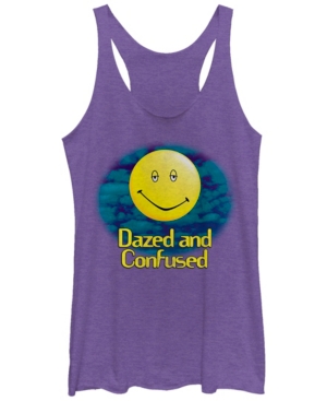 image of Fifth Sun Dazed and Confused Smiley Haze Logo Tri-Blend Racer Back Tank