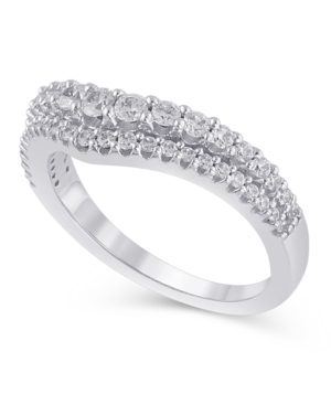 image of Certified Diamond (5/8 ct. t.w.) Contour Band in 14K White Gold