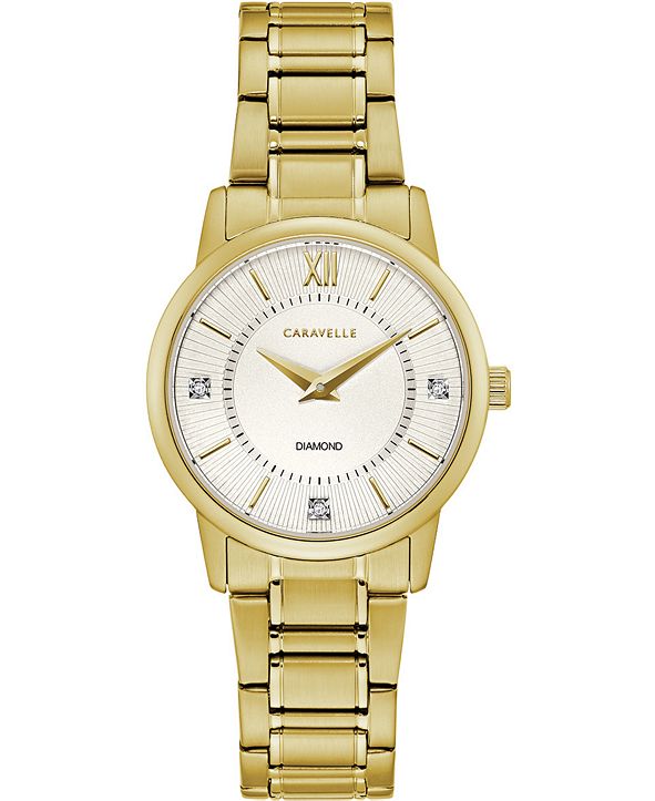 Caravelle Women's Gold-Tone Stainless Steel Bracelet Watch 30mm ...
