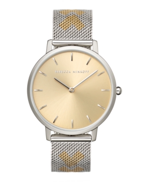 image of Rebecca Minkoff Women-s Major Two-Tone Stainless Steel Mesh Bracelet Watch 35mm