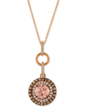 image of Le Vian Peach Morganite (1-3/8 ct. t.w.) & Diamond (7/8 ct. t.w.) 18
