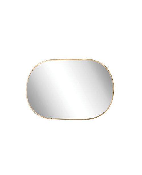 Bloomingville Oval Wall Mirror With Metal Frame Brass Finish