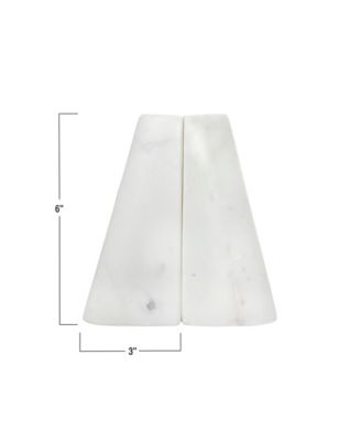 White Marble Bookends - Set of 2