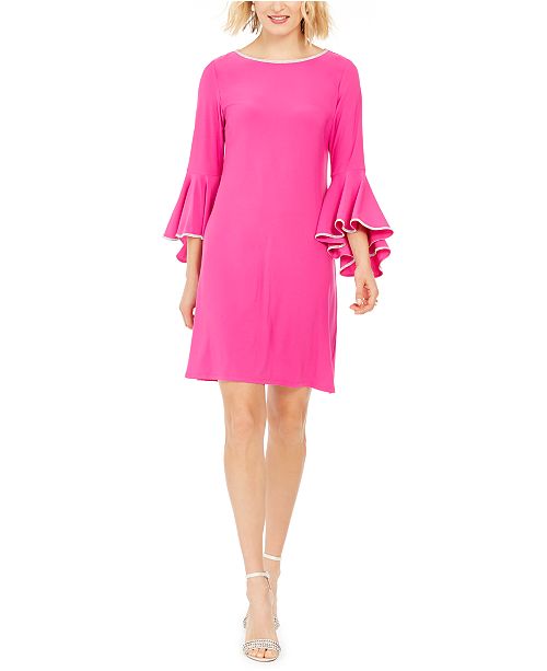 MSK Rhinestone-Trim Bell-Sleeve Dress, Regular & Petite Sizes & Reviews ...