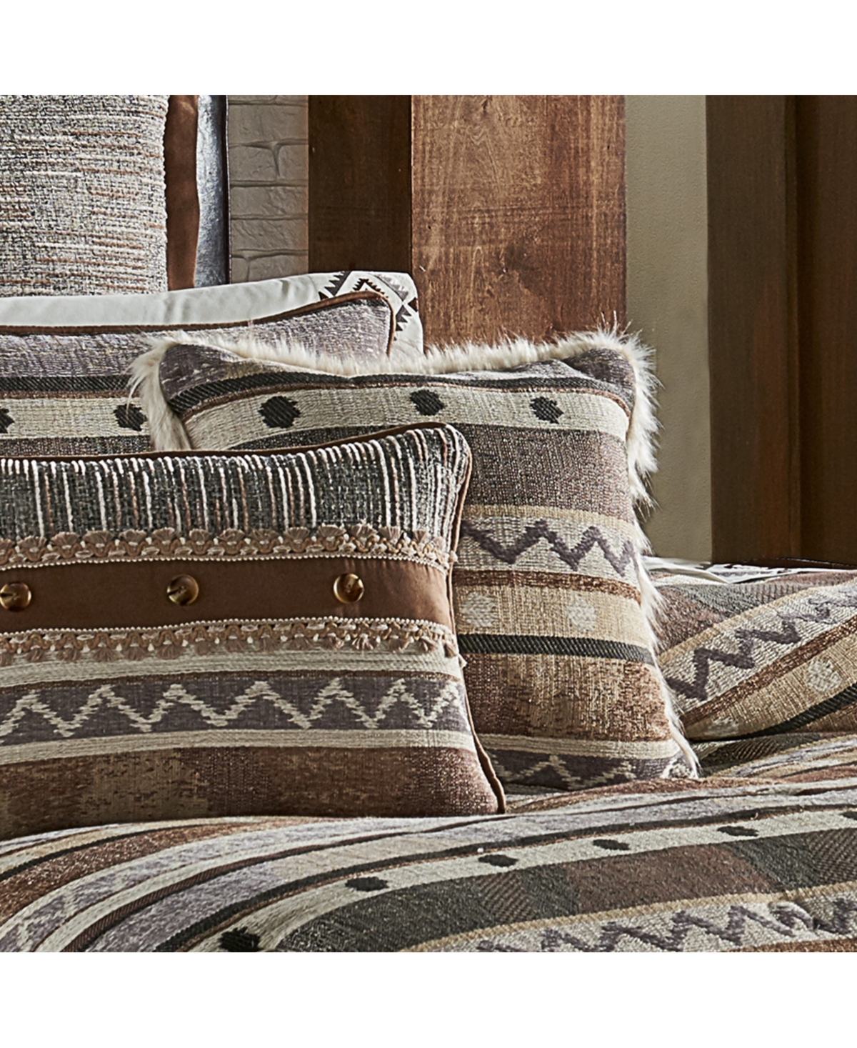 J Queen New York Timber Linen Pillow, x