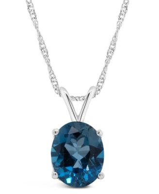 Macy's - London Blue Topaz (3  ct. t.w.) Pendant Necklace in Sterling Silver