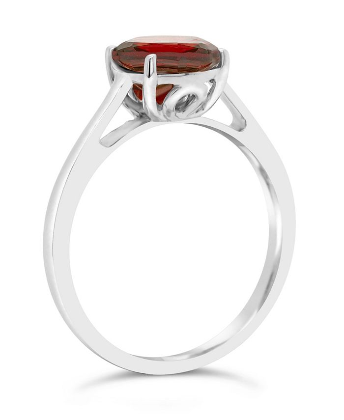 Macy's - Round-cut Gemstone Ring in Sterling Silver. Available in Citrine, Garnet and London Blue Topaz