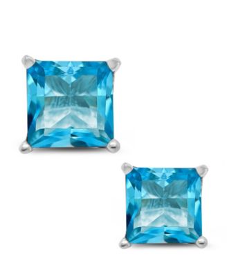 Blue Topaz (2-7/8 ct. t.w.) Stud Earrings in Sterling Silver. Also Available in Amethyst (2-1/6 ct. t.w.)