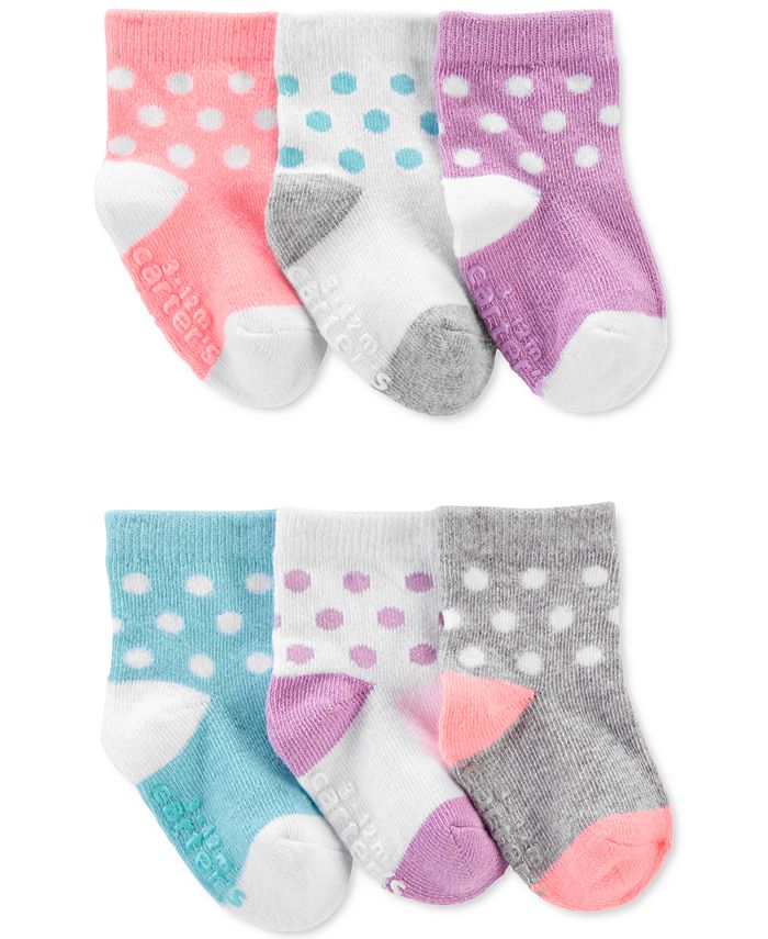 Carter's Baby Girls 6-Pk. Polka-Dot Socks & Reviews - Underwear & Socks ...
