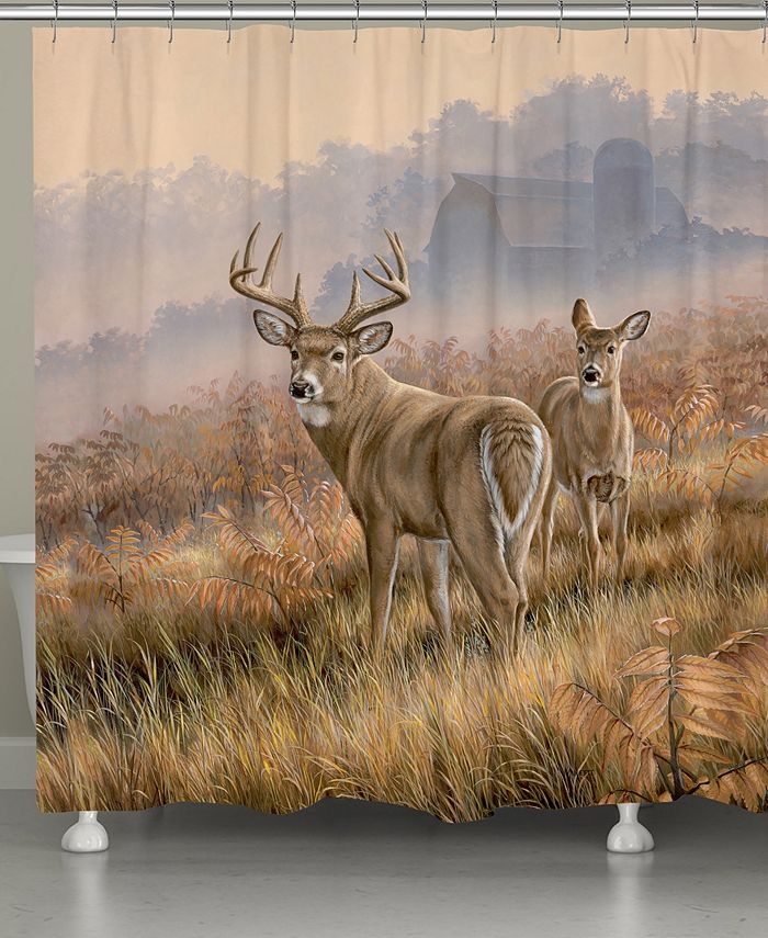Laural Home - Deer in Lifting Fog Shower Curtain