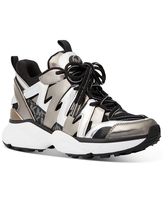 michael michael kors hero leather and mesh trainer