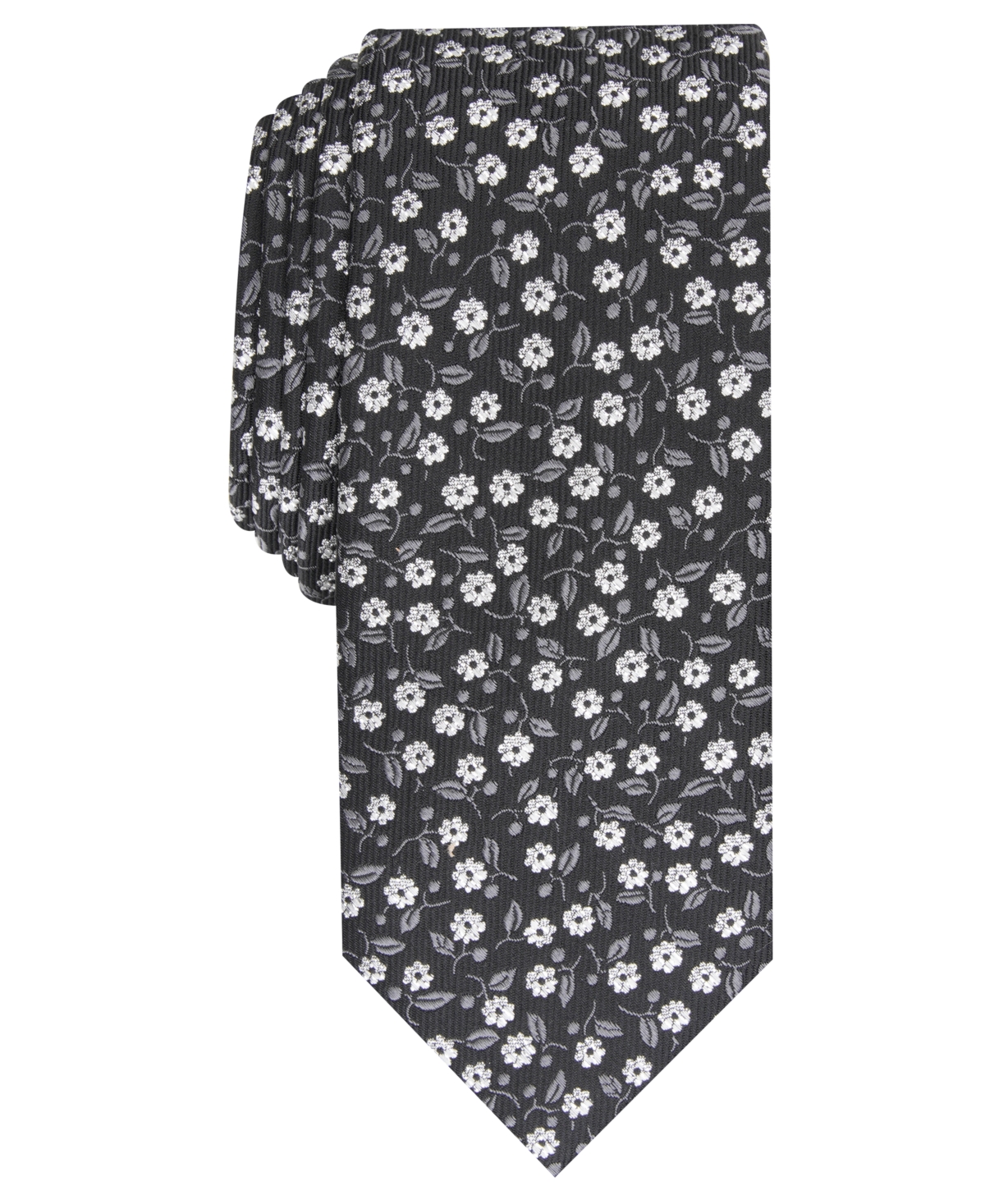 Men's Magnolia Skinny Floral Tie, Created for Macy's - Navy