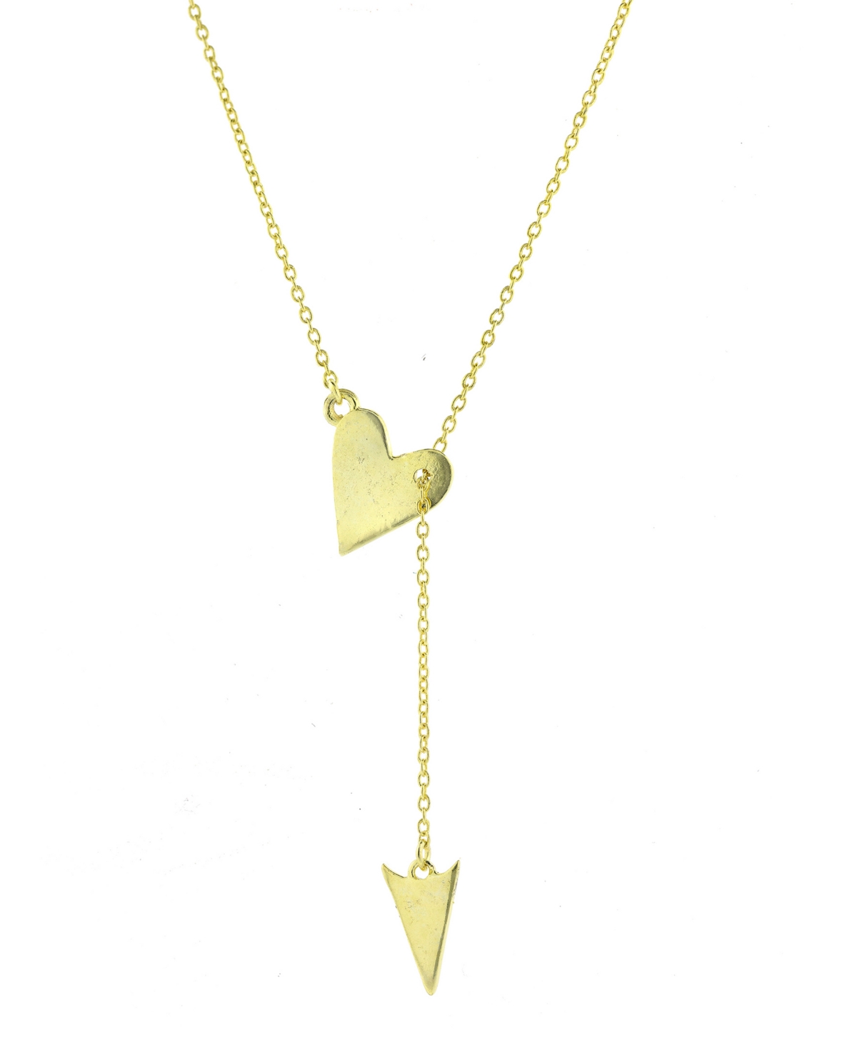 Heart Arrow Lariat Necklace - Gold