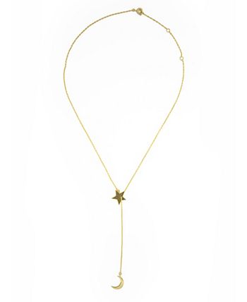 ADORNIA - Moon Star Lariat Necklace
