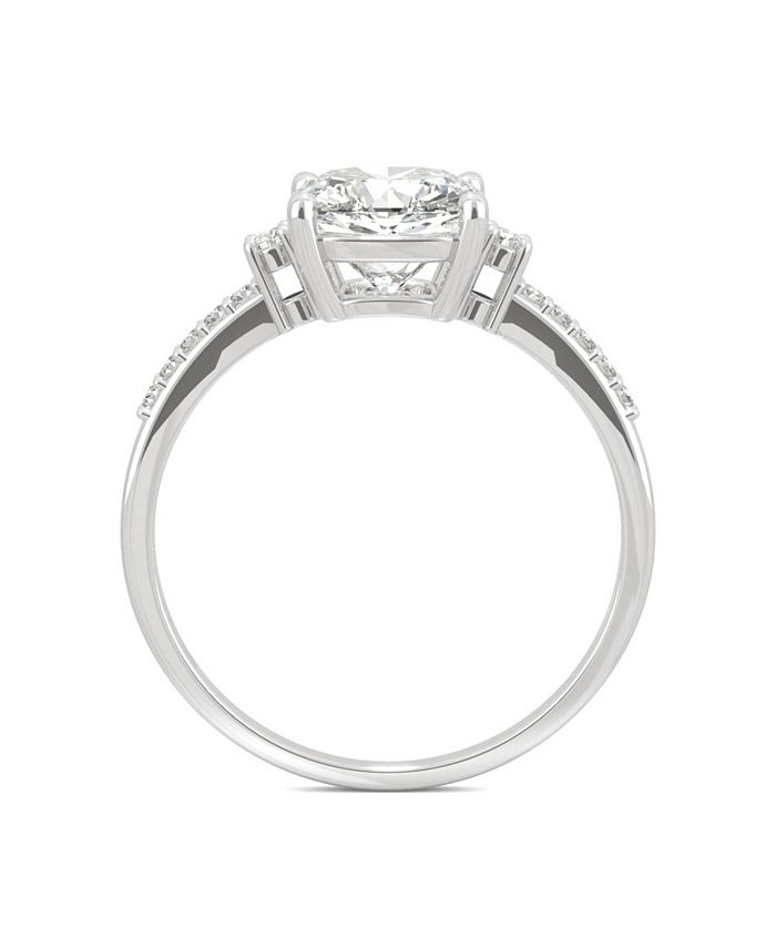 Charles & Colvard - Moissanite Cushion Engagement Ring 1-3/4 ct. t.w. Diamond Equivalent in 14k White Gold