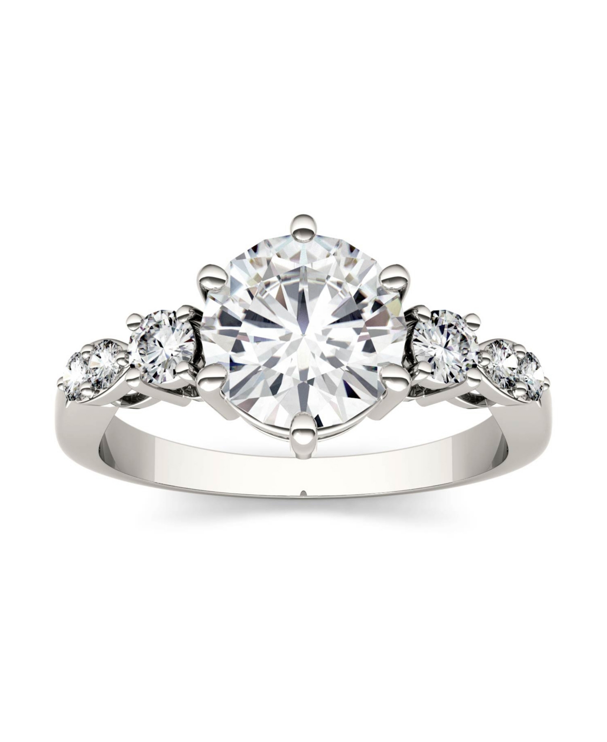 Moissanite Engagement Ring 2-1/5 ct. t.w. Diamond Equivalent in 14k- White gold