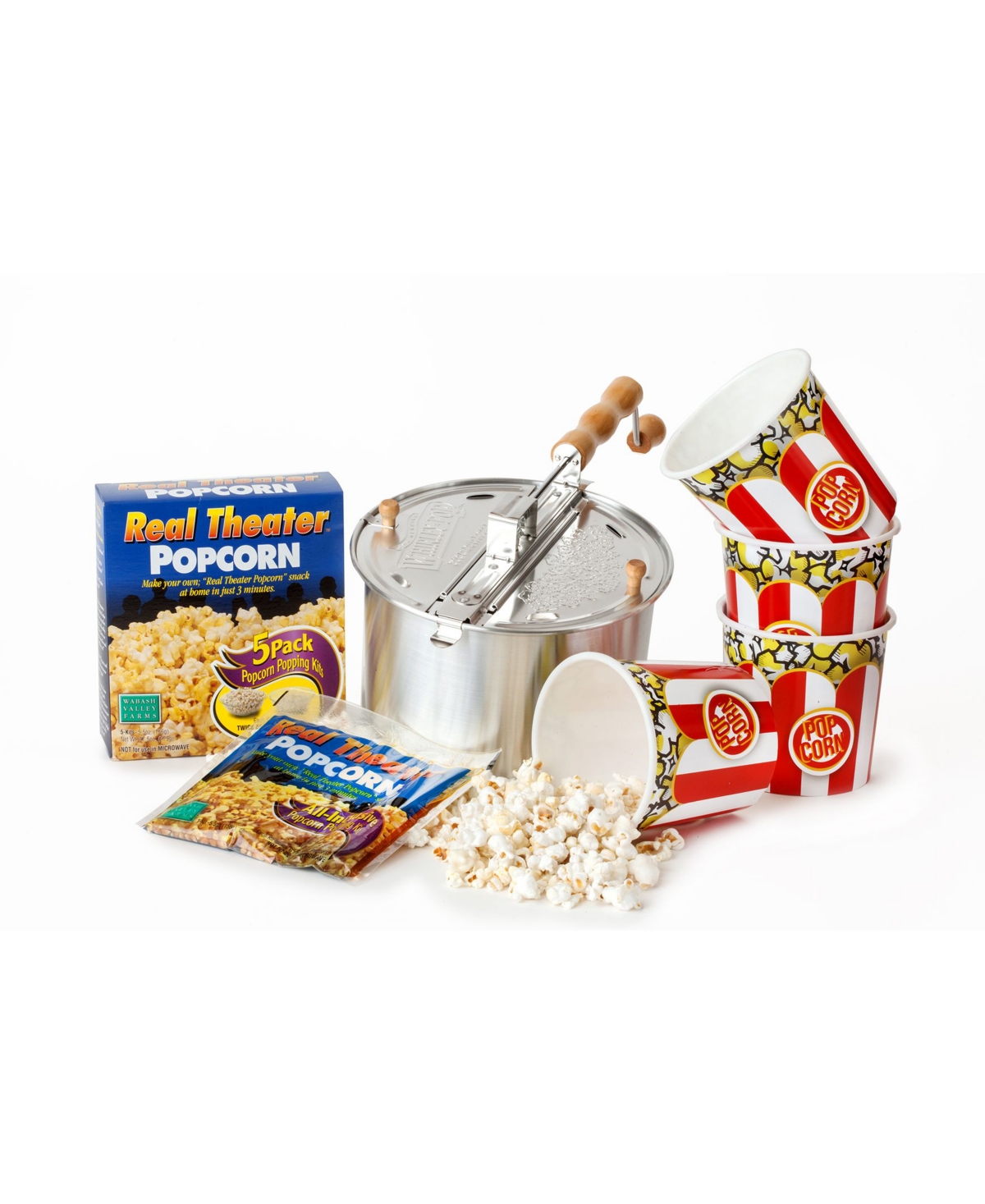 Wabash Valley Farms Whirley-pop Popcorn Popper Starter Set In Silver