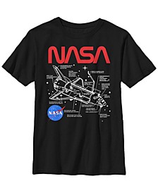 Nasa Big Boy's Shuttle Schematics Poster Style Short Sleeve T-Shirt