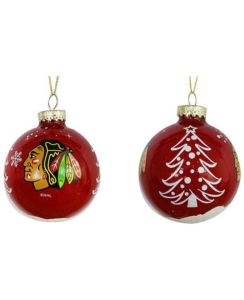 Memory Company Chicago Blackhawks 3 Glitter Holiday Ball